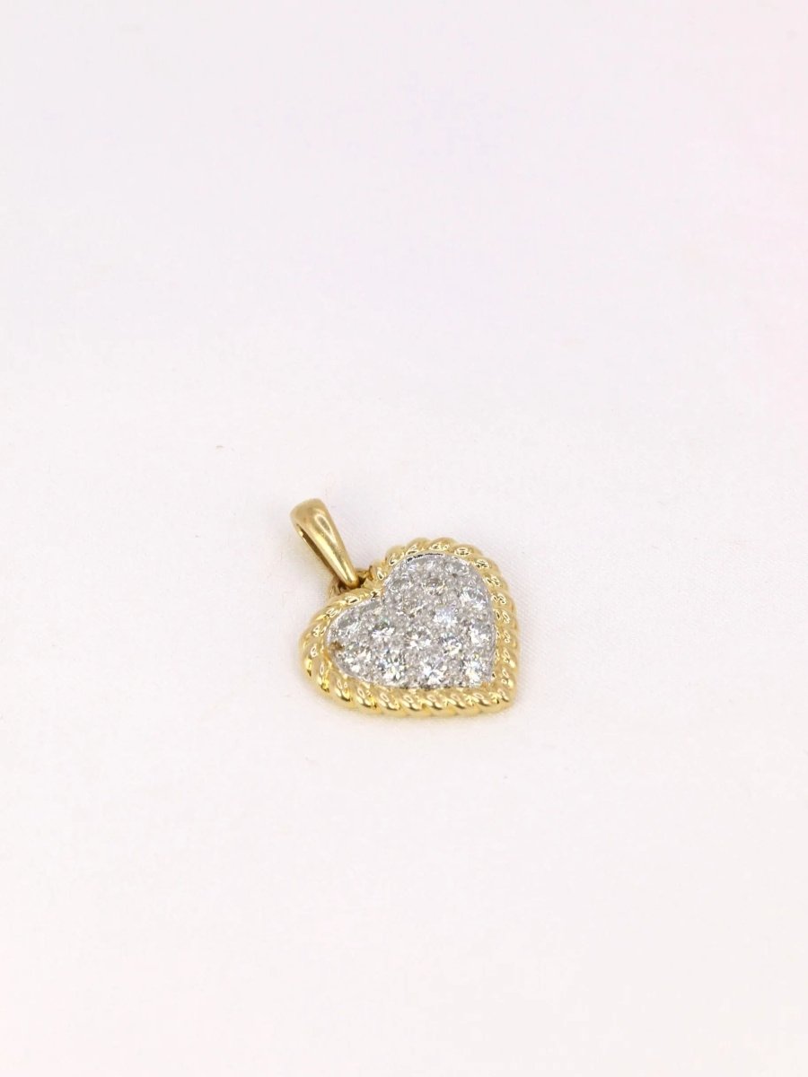 Pendentif coeur or platine diamants - Castafiore