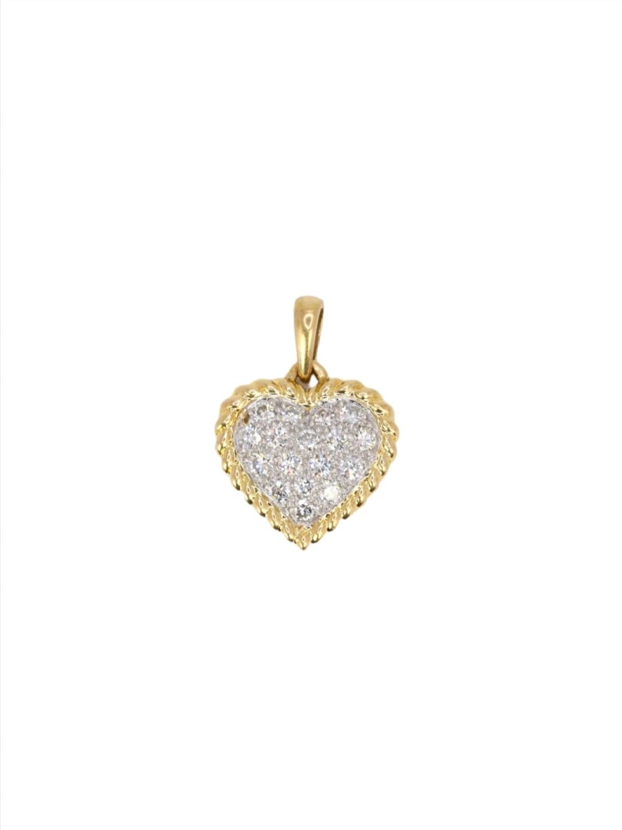 Pendentif coeur or platine diamants - Castafiore