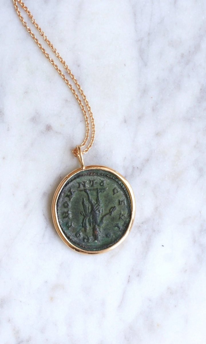 Pendentif collier pièce romaine Maximien Hercule - Castafiore