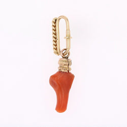 Pendentif corail en or jaune - Castafiore