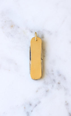 Pendentif Couteau Suisse Fer à Cheval Diamant sur Or Jaune JA Henckels - Castafiore