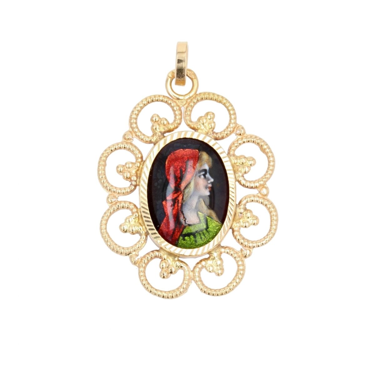 Pendentif COUTURIER Émail en or jaune - Castafiore