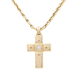 Pendentif Croix Chopard en or jaune et diamants - Castafiore