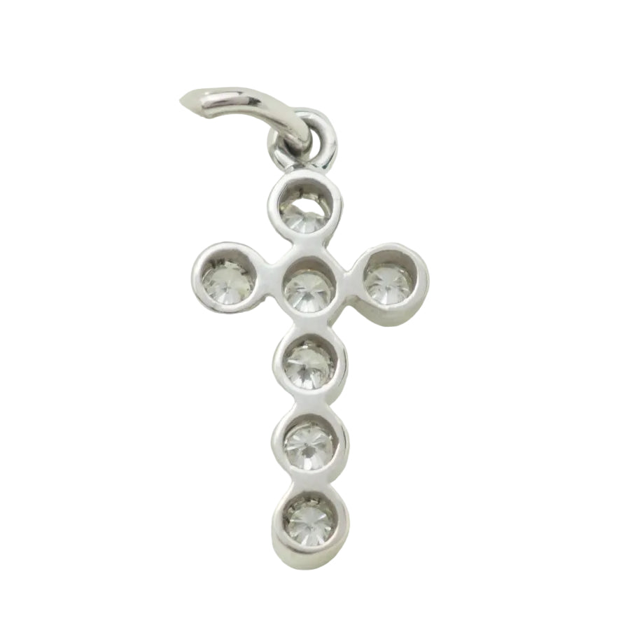 Pendentif croix en or blanc et diamants 0.35ct - Castafiore