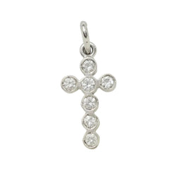 Pendentif croix en or blanc et diamants 0.35ct - Castafiore