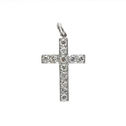 Pendentif Croix en or blanc et diamants - Castafiore