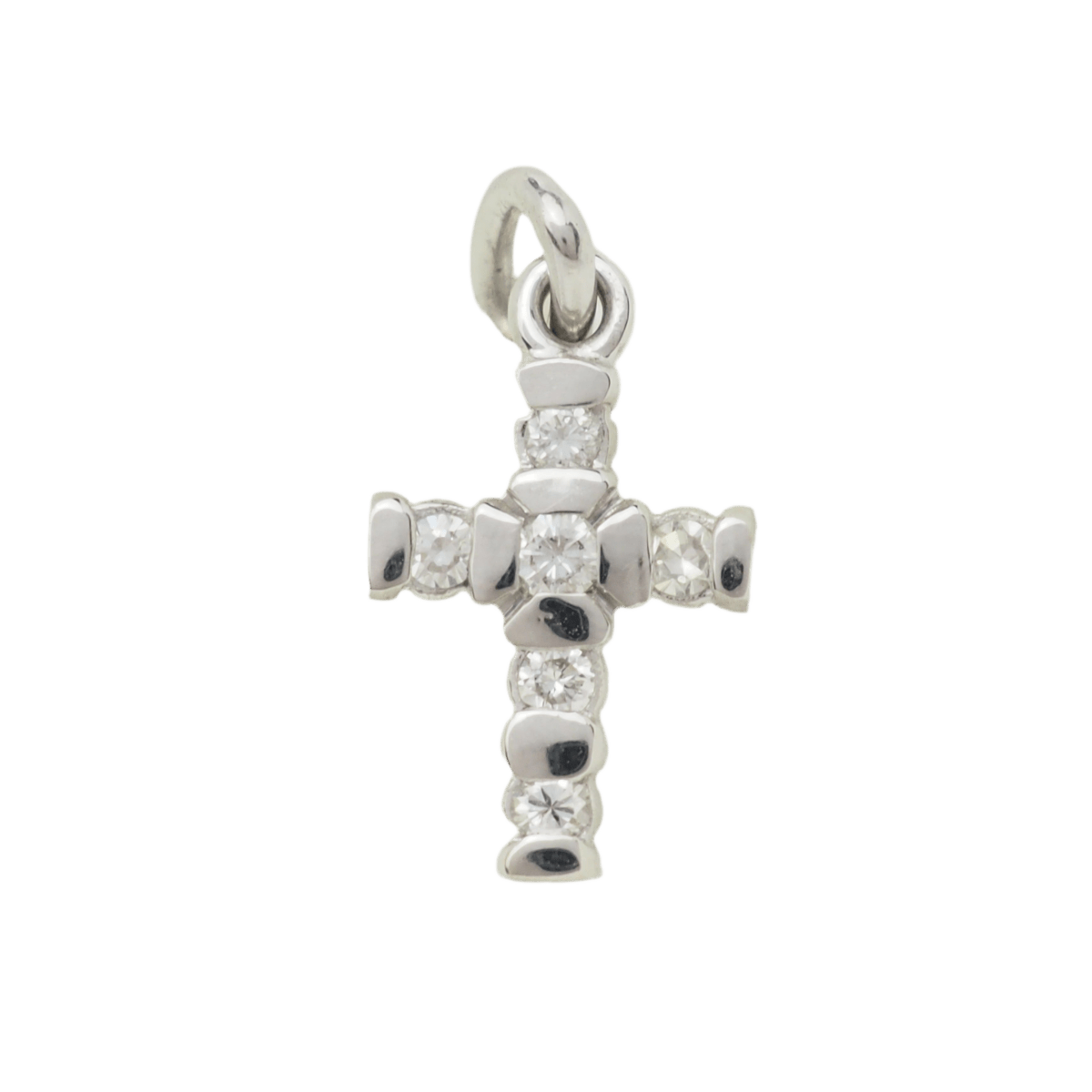 Pendentif Croix en or blanc et diamants - Castafiore