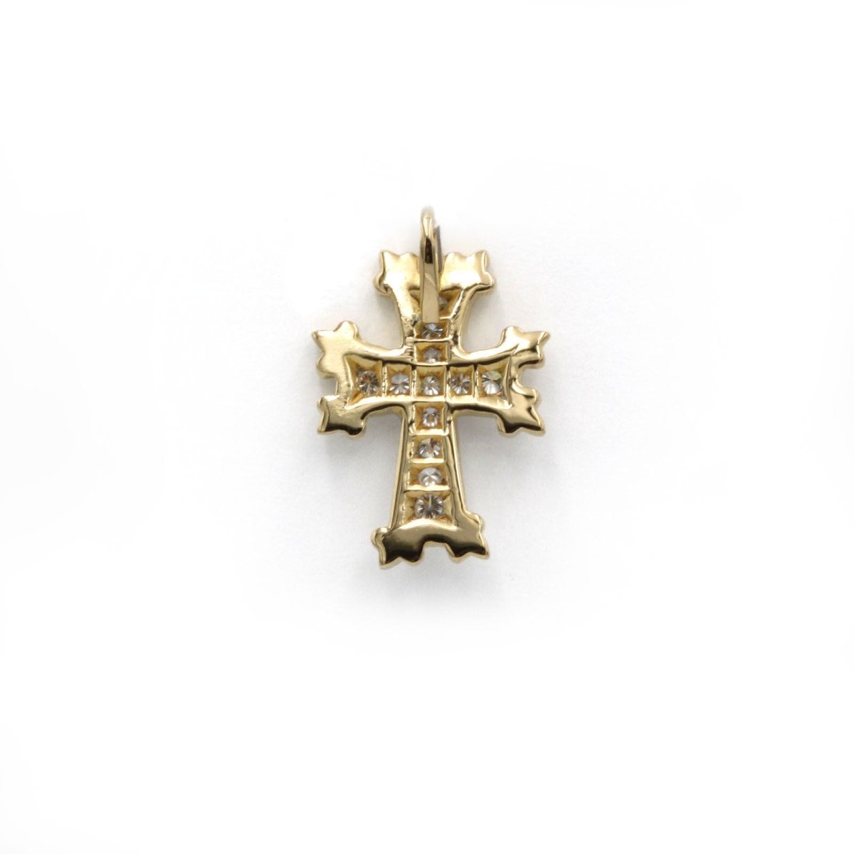 Pendentif Croix en or blanc, or jaune et diamants - Castafiore