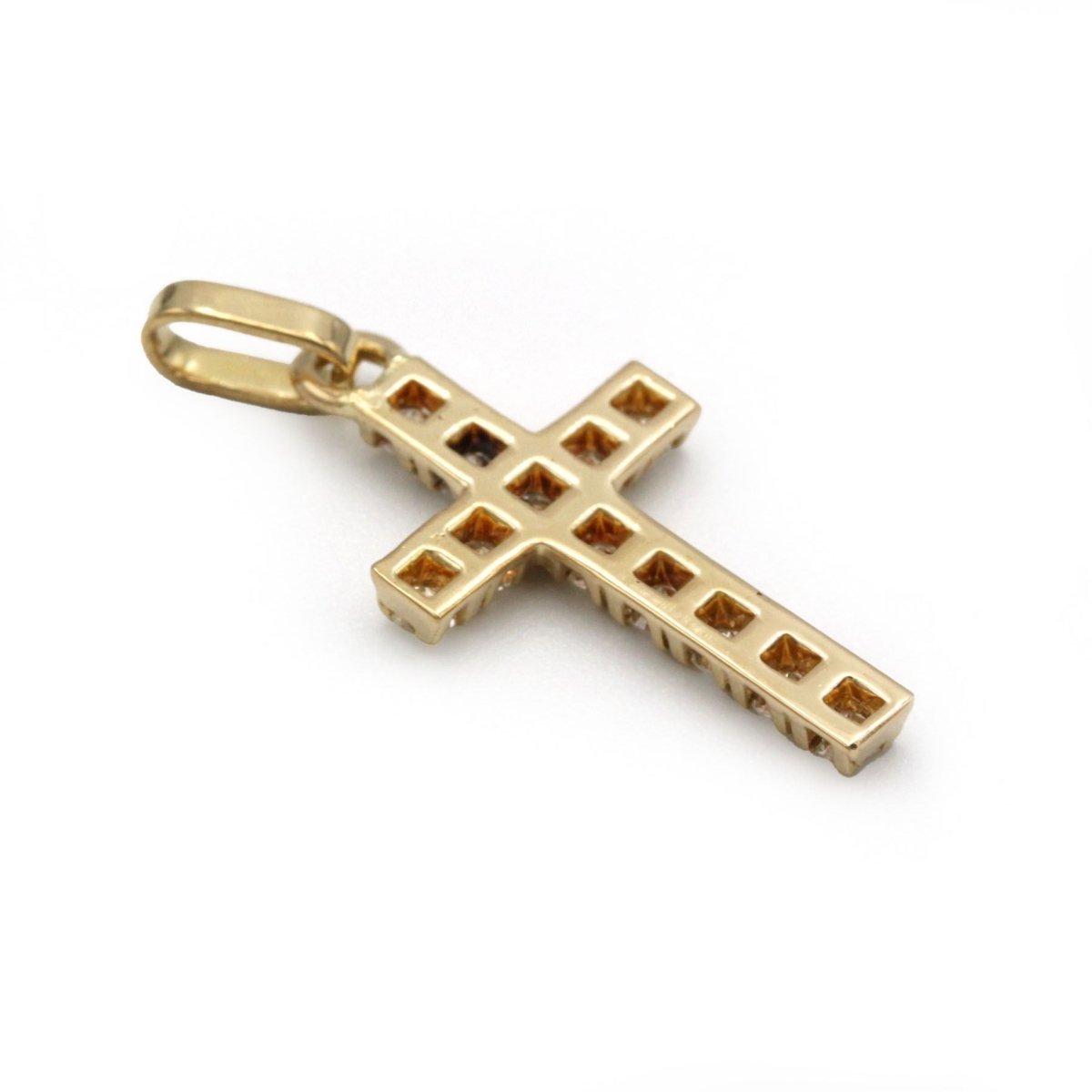 Pendentif Croix en or jaune et diamants - Castafiore