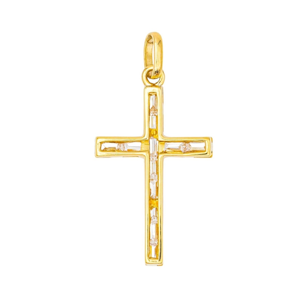 Pendentif Croix en or jaune et diamants - Castafiore