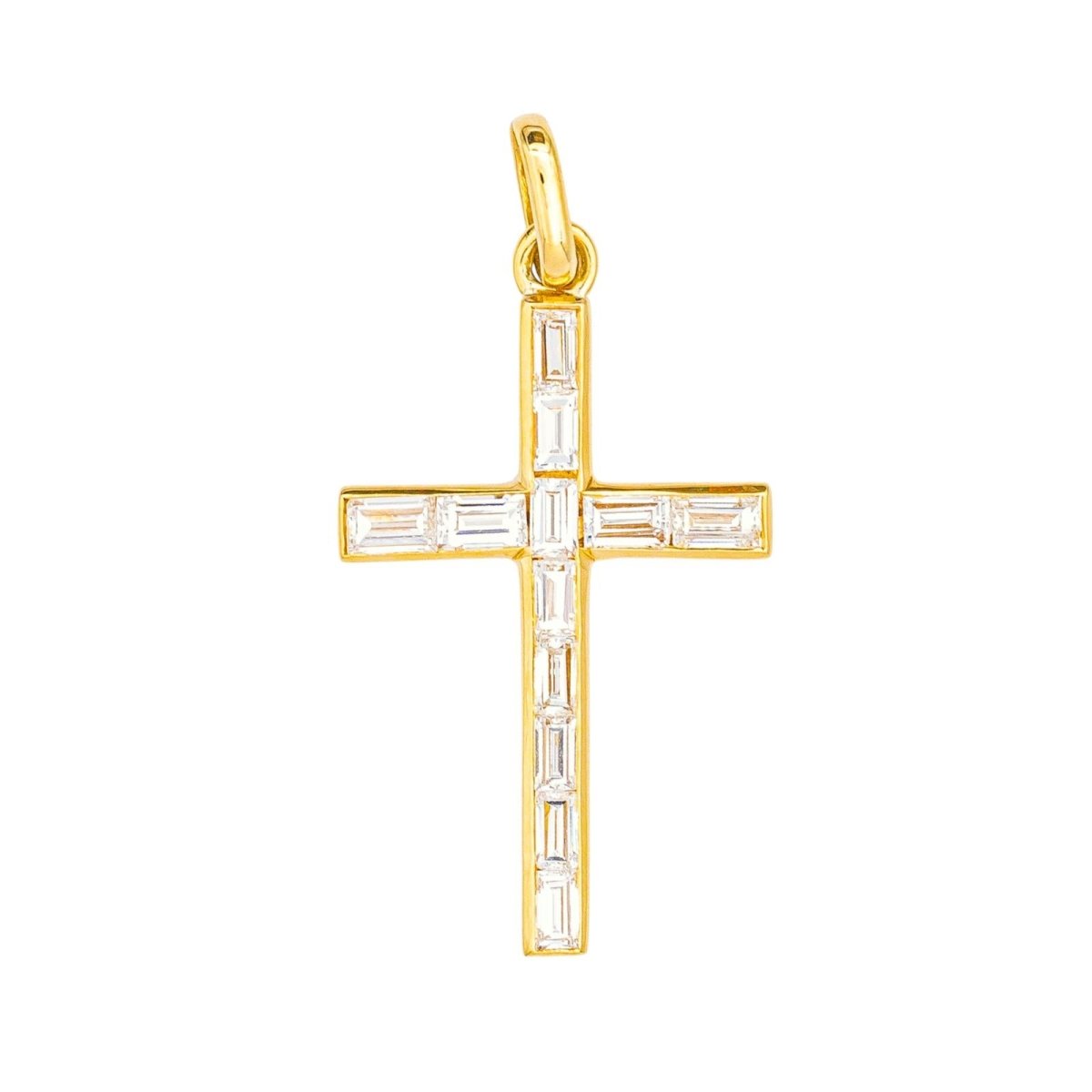 Pendentif Croix en or jaune et diamants - Castafiore