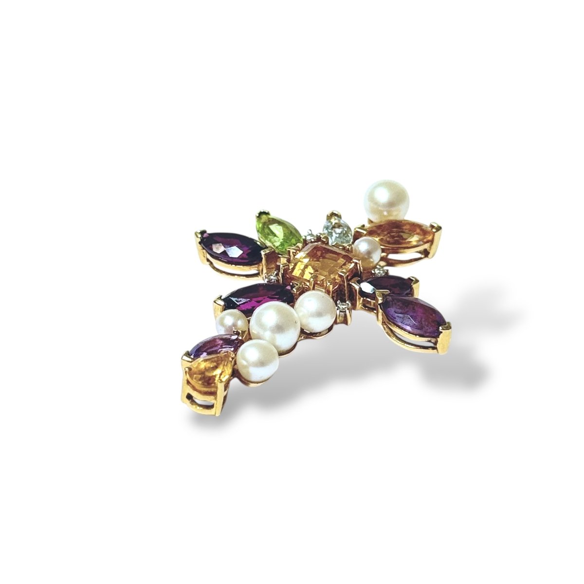 Pendentif croix multigemmes - Castafiore