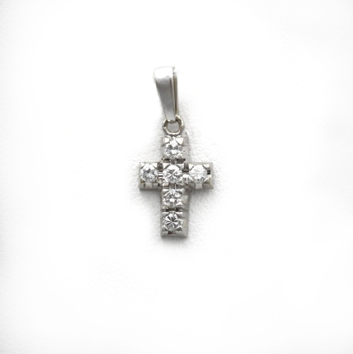 Pendentif Croix - Or blanc & Diamants - Castafiore