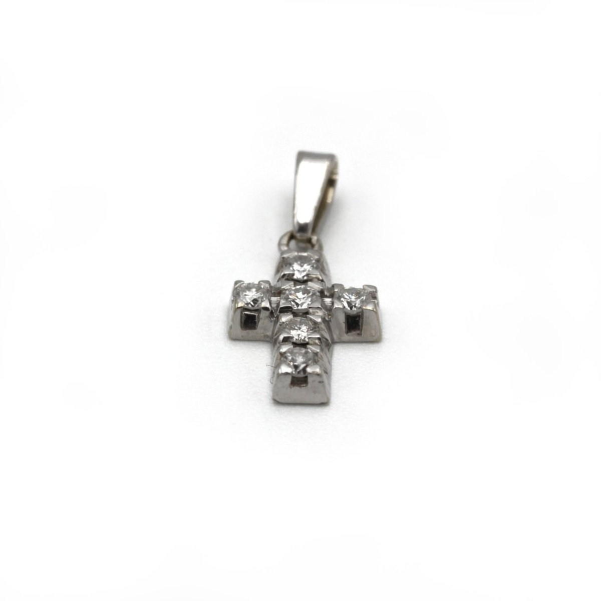 Pendentif Croix - Or blanc & Diamants - Castafiore
