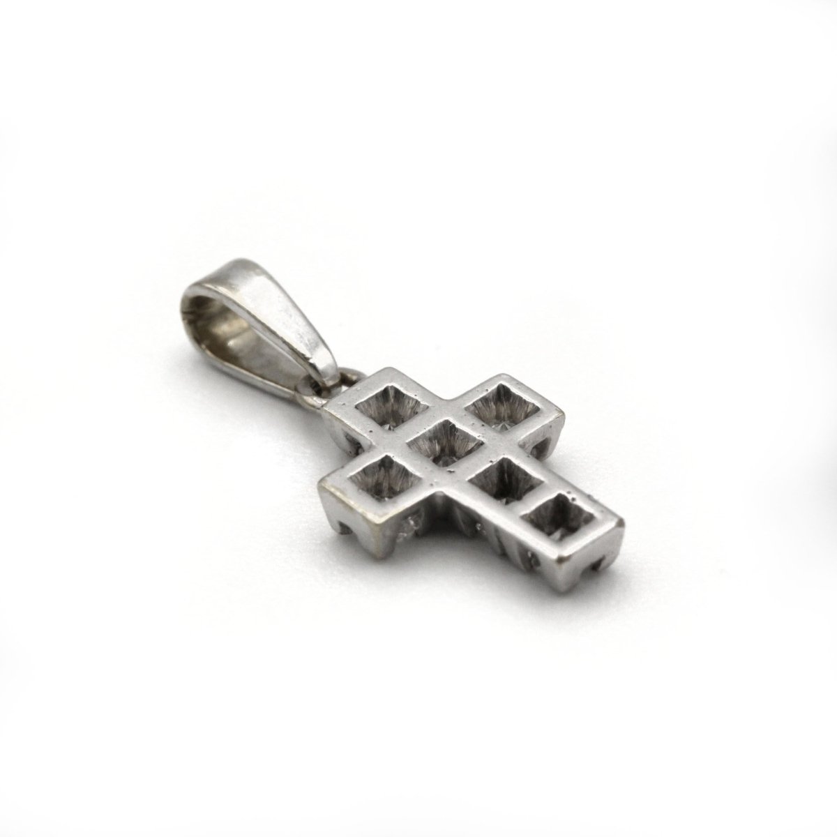 Pendentif Croix - Or blanc & Diamants - Castafiore