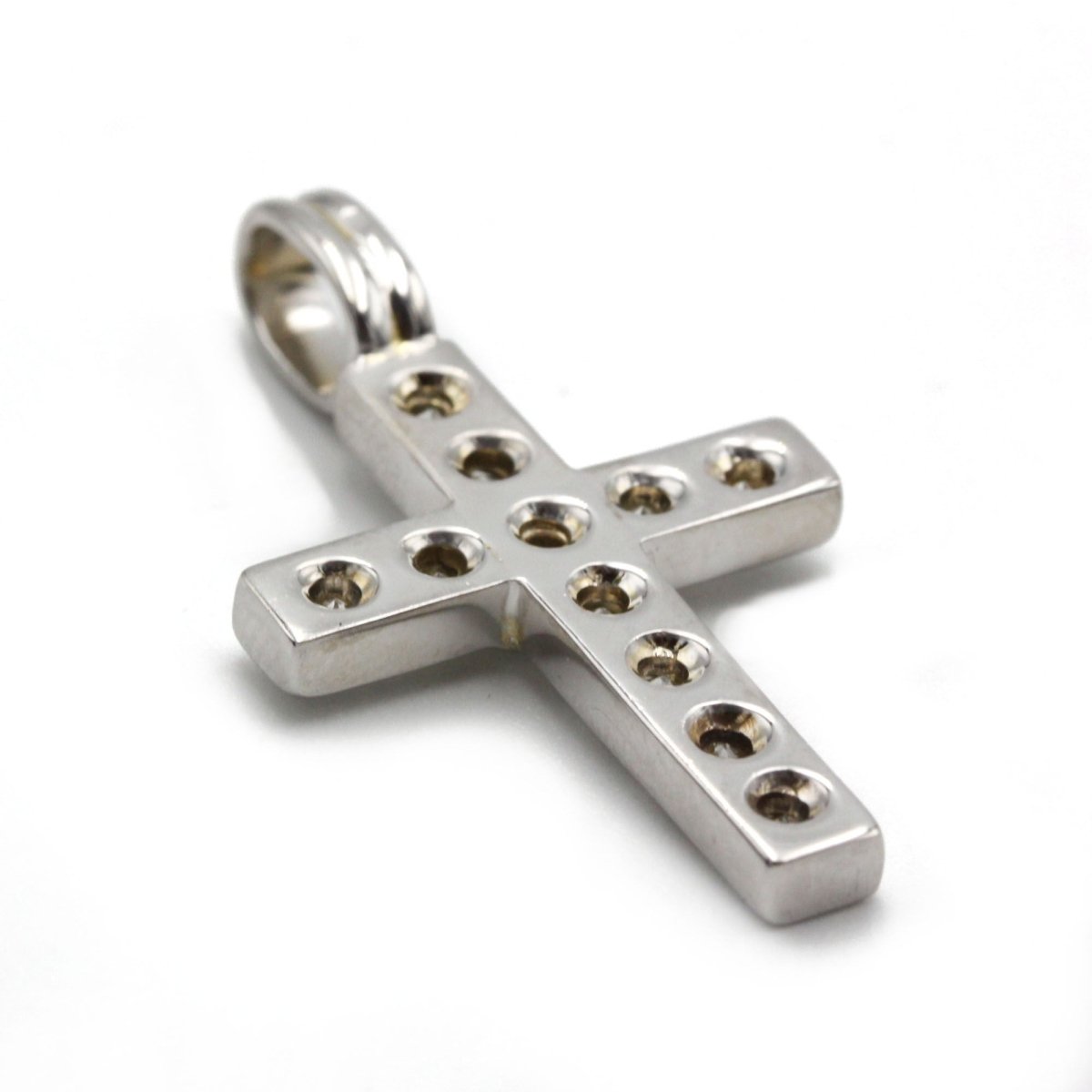 Pendentif Croix - Or blanc et diamants - Castafiore