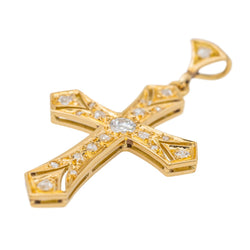 Pendentif Croix Or jaune Diamant - Castafiore