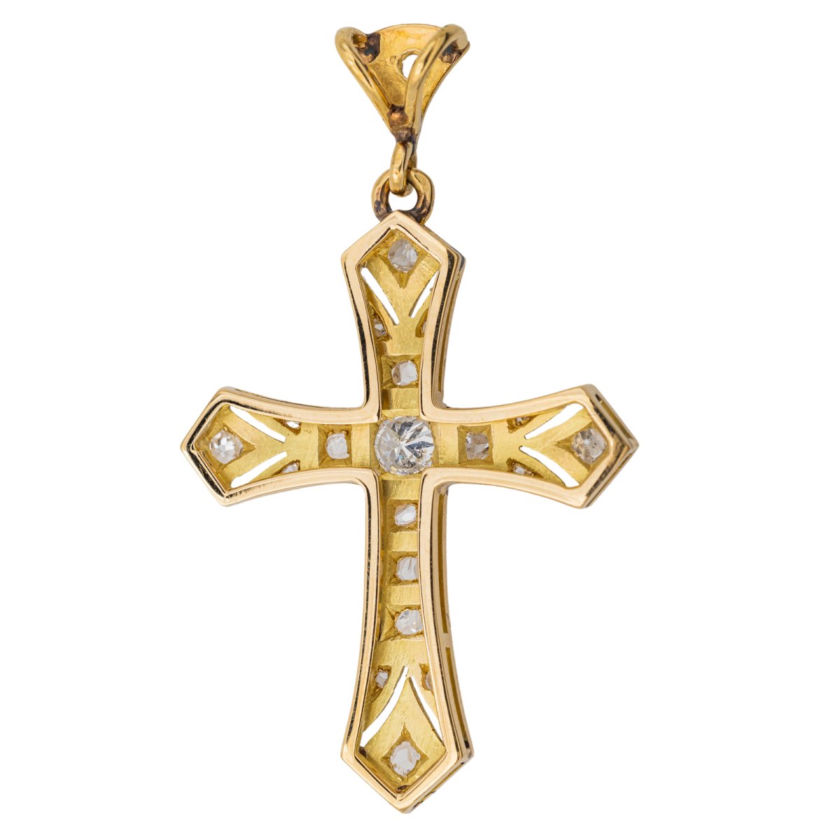 Pendentif Croix Or jaune Diamant - Castafiore