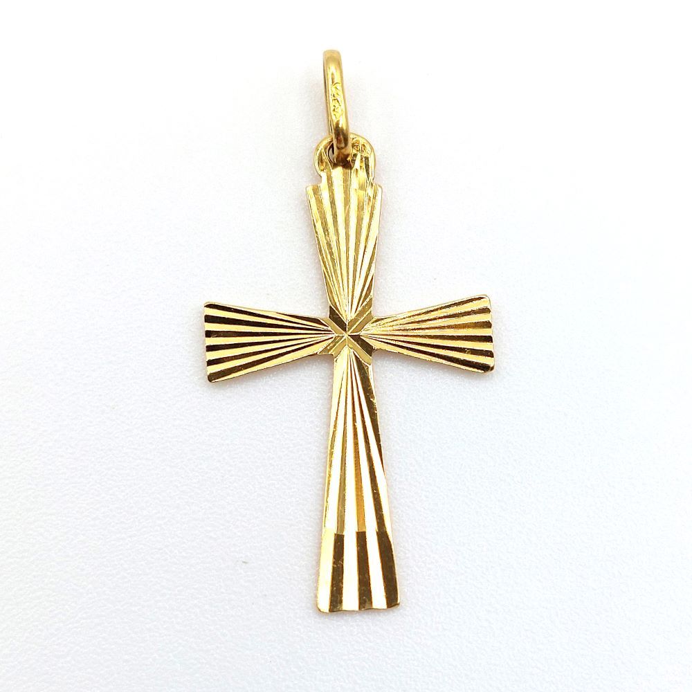 Pendentif croix rayonnant or 18k - Castafiore