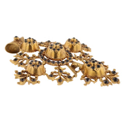 Pendentif croix régionale en or rose et strass - Castafiore