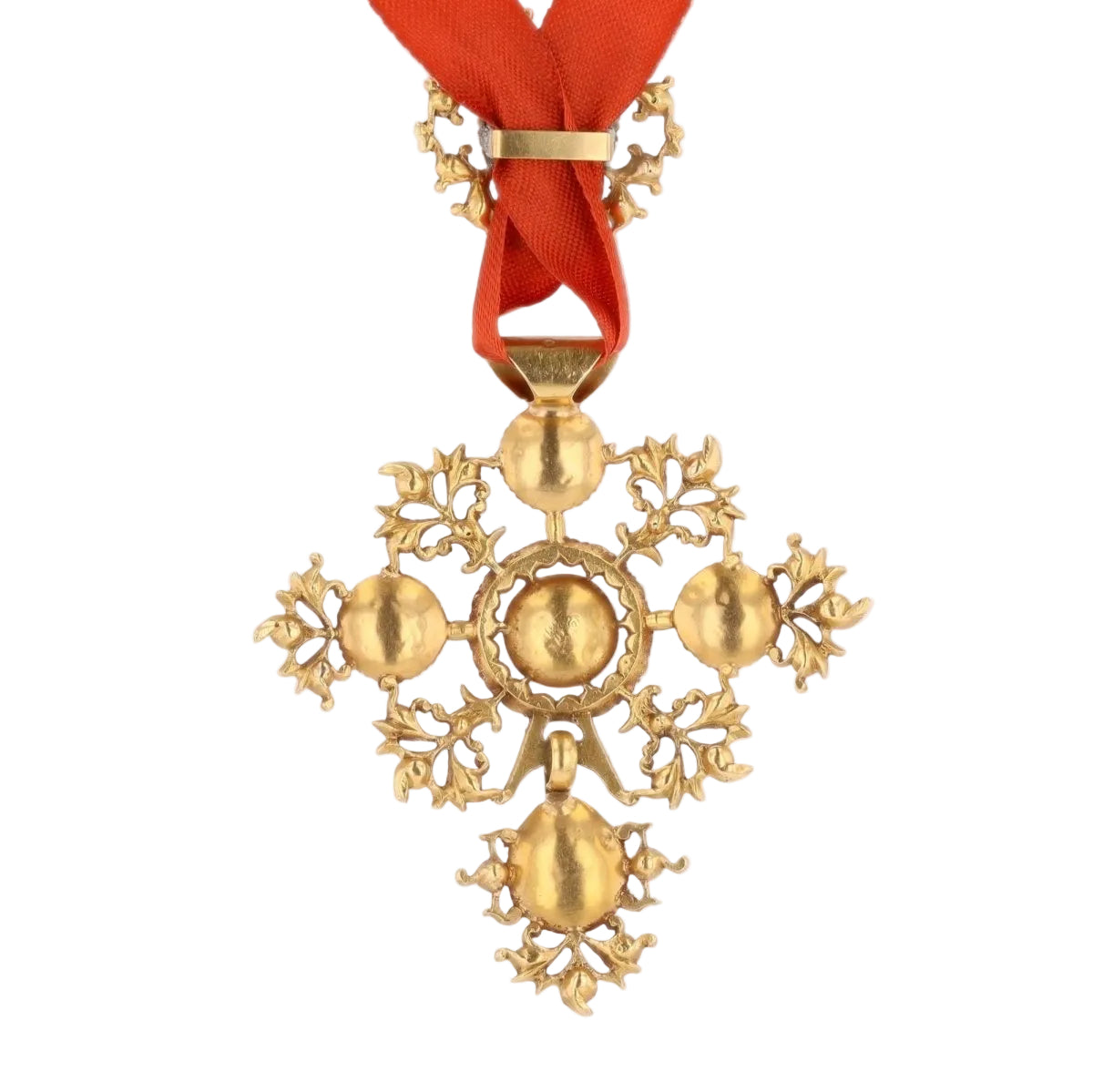 Pendentif croix régionale en or rose et strass - Castafiore