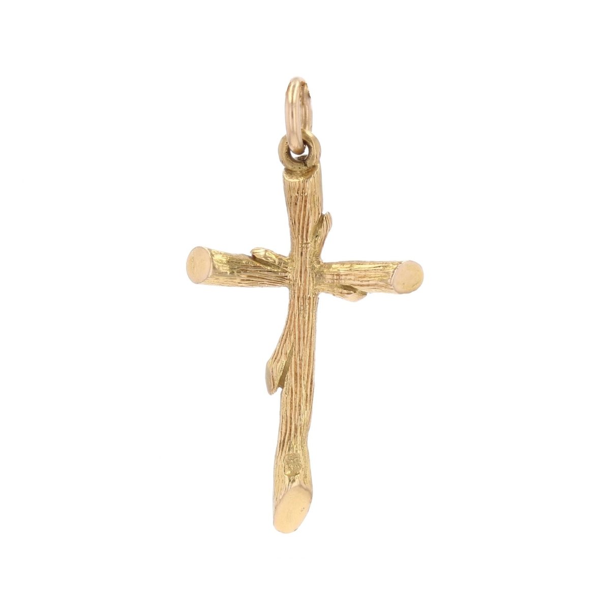 Pendentif CROIX Texturé en or jaune - Castafiore