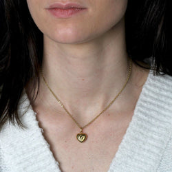 Pendentif cur bombé or jaune godrons - Castafiore