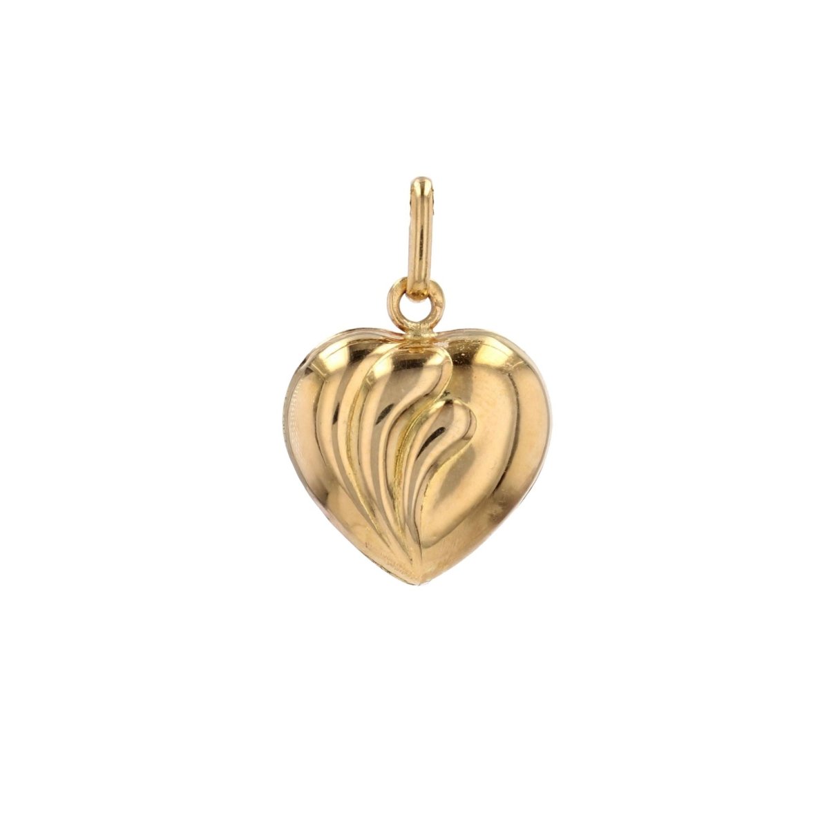 Pendentif cur bombé or jaune godrons - Castafiore
