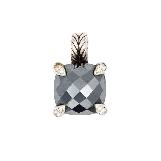 Pendentif DAVID YURMAN en argent, hématite et diamant - Castafiore