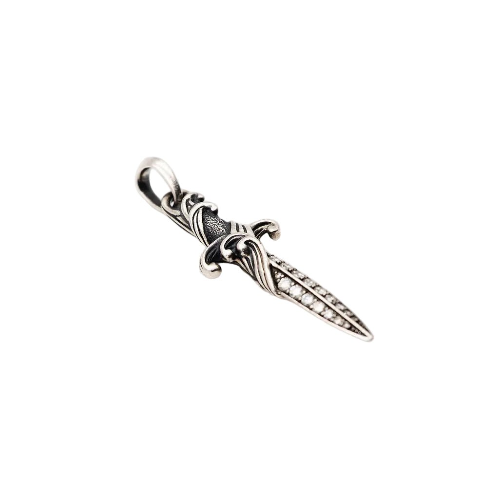 Pendentif DAVID YURMAN "Waves Dagger" en argent et diamants - Castafiore
