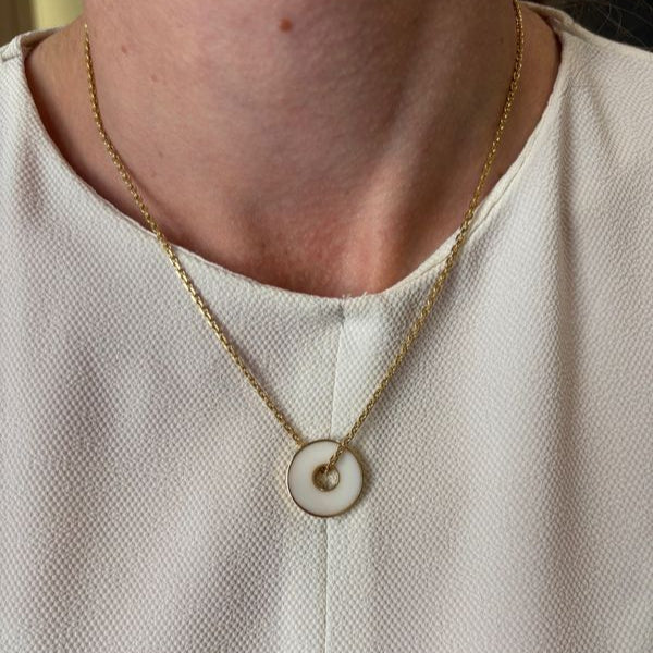 Pendentif DINH VAN "Pi Chinois" en or jaune et nacre - Castafiore