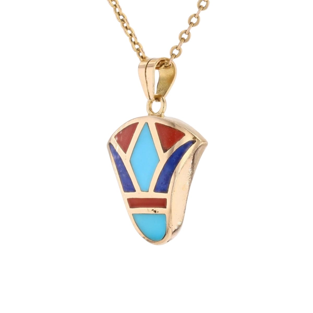 Pendentif égyptien en or jaune et émail - Castafiore
