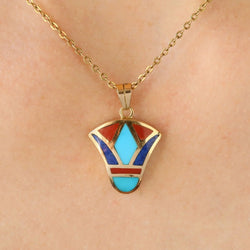 Pendentif égyptien en or jaune et émail - Castafiore