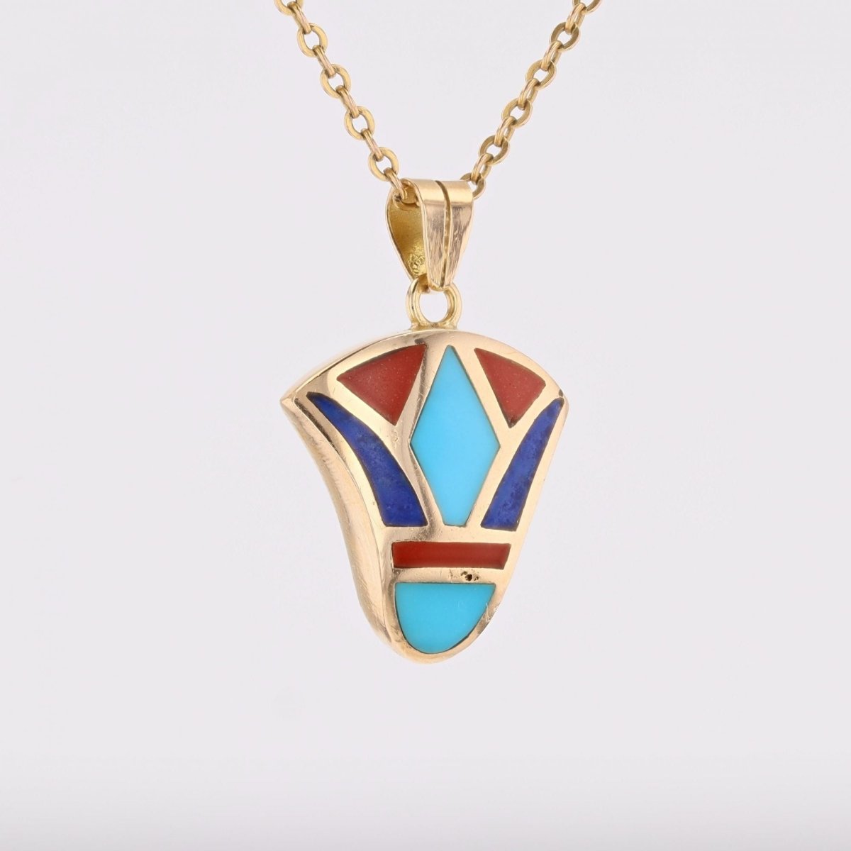Pendentif égyptien en or jaune et émail - Castafiore