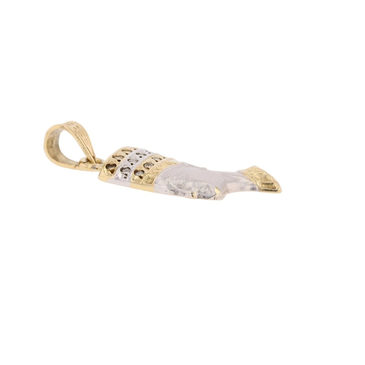 Pendentif égyptien en or jaune et or blanc et diamants - Castafiore