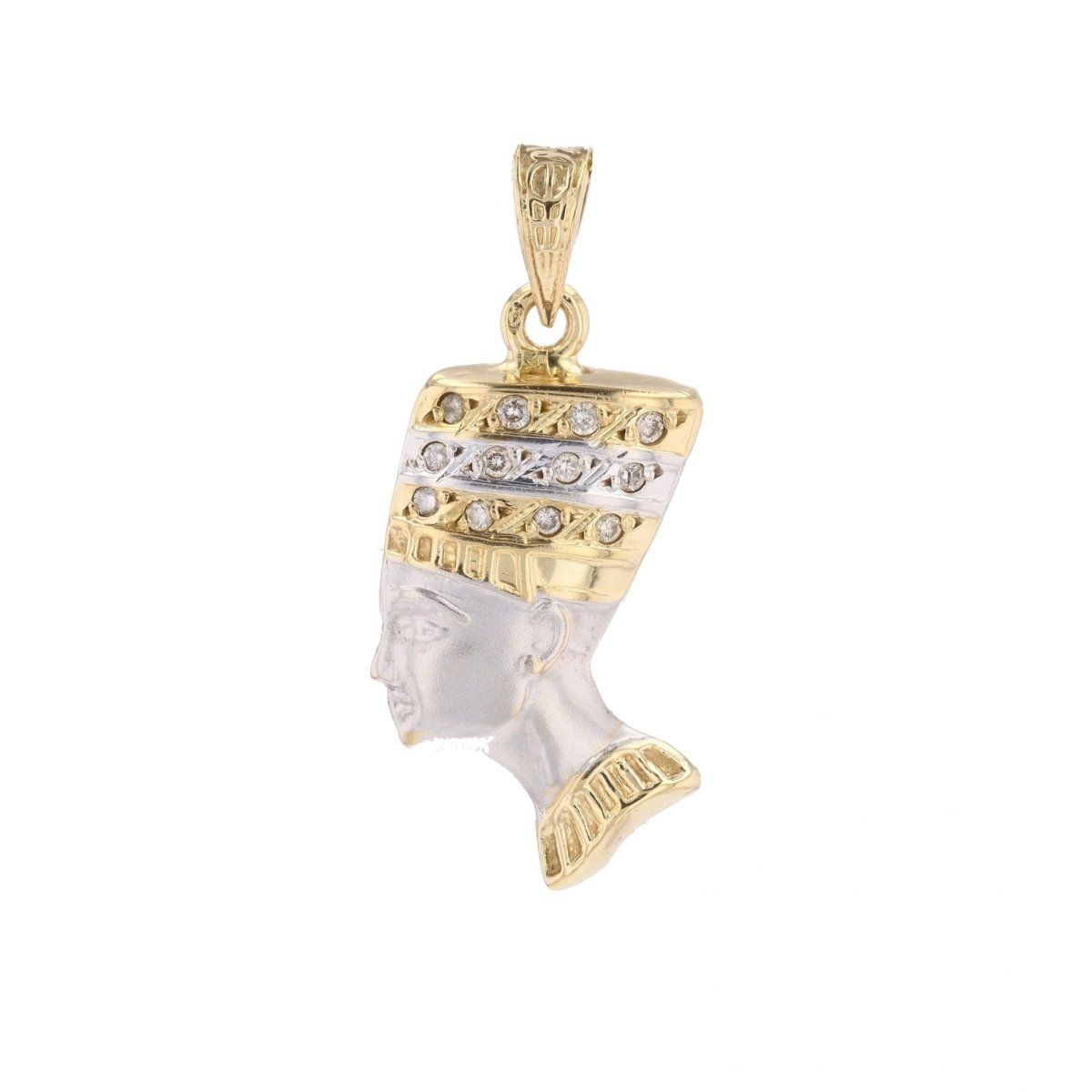 Pendentif égyptien en or jaune et or blanc et diamants - Castafiore