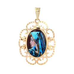 Pendentif émail de limoges en or jaune - Castafiore