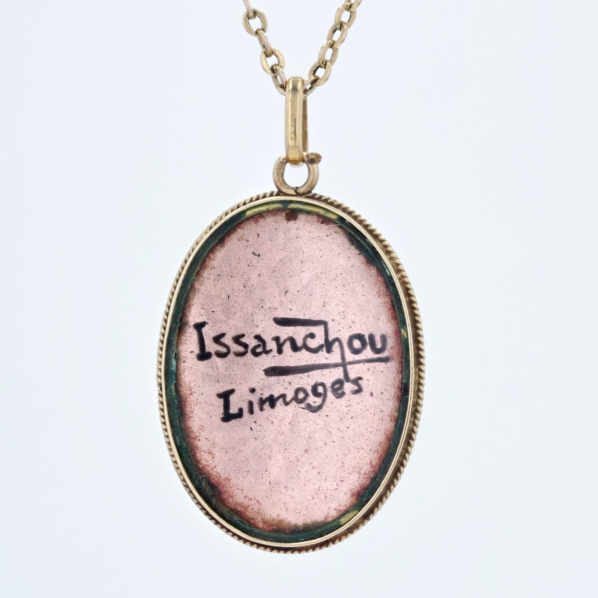 Pendentif ÉMAIL Limoges en or jaune - Castafiore