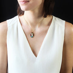 Pendentif ÉMAIL Limoges en or jaune - Castafiore