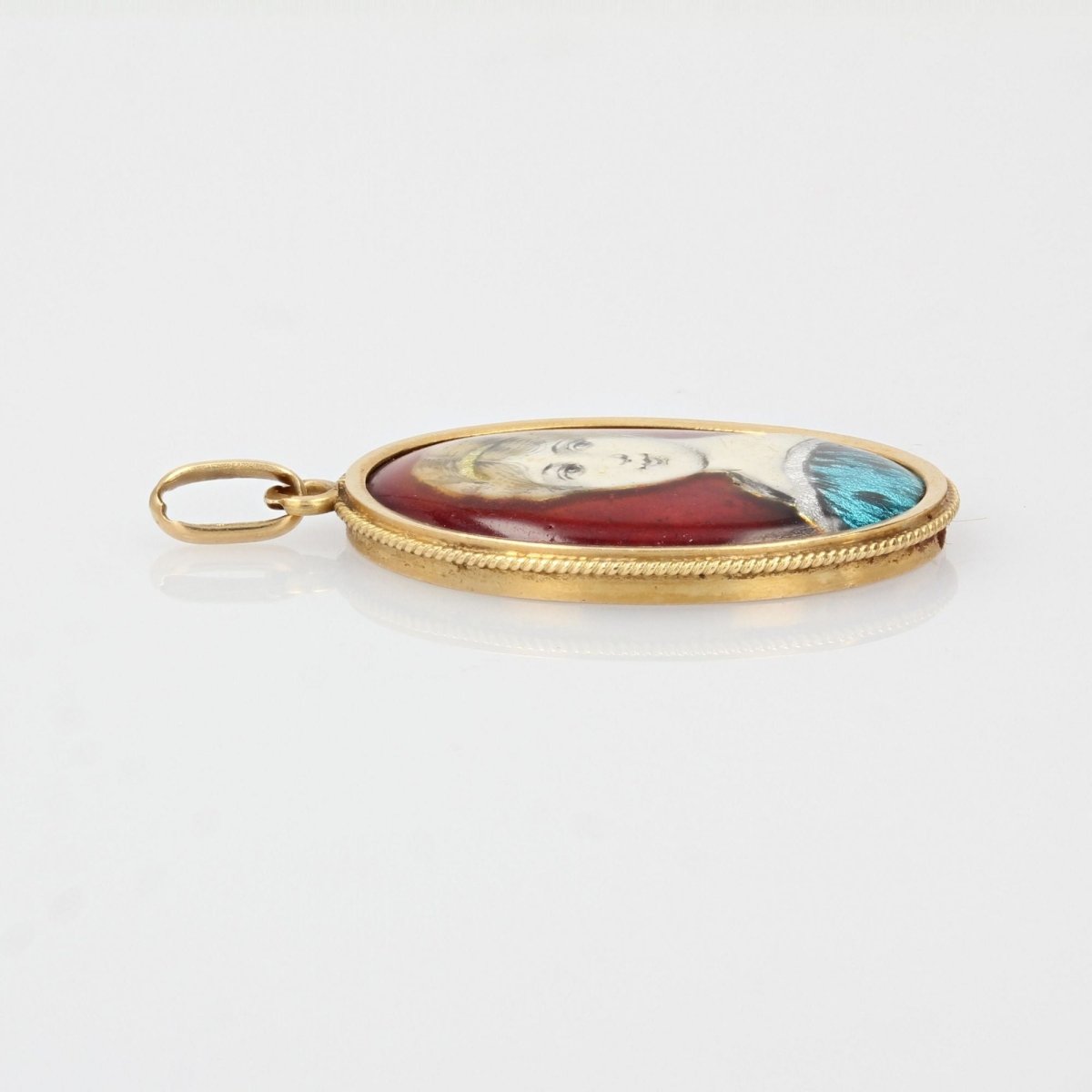 Pendentif ÉMAIL Limoges en or jaune - Castafiore