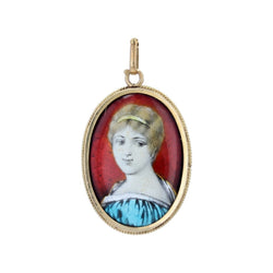 Pendentif ÉMAIL Limoges en or jaune - Castafiore