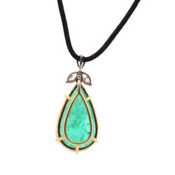 Pendentif émeraude de 20,52cts et diamants - Castafiore