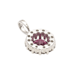 Pendentif en en or blanc, rhodolite et diamants - Castafiore