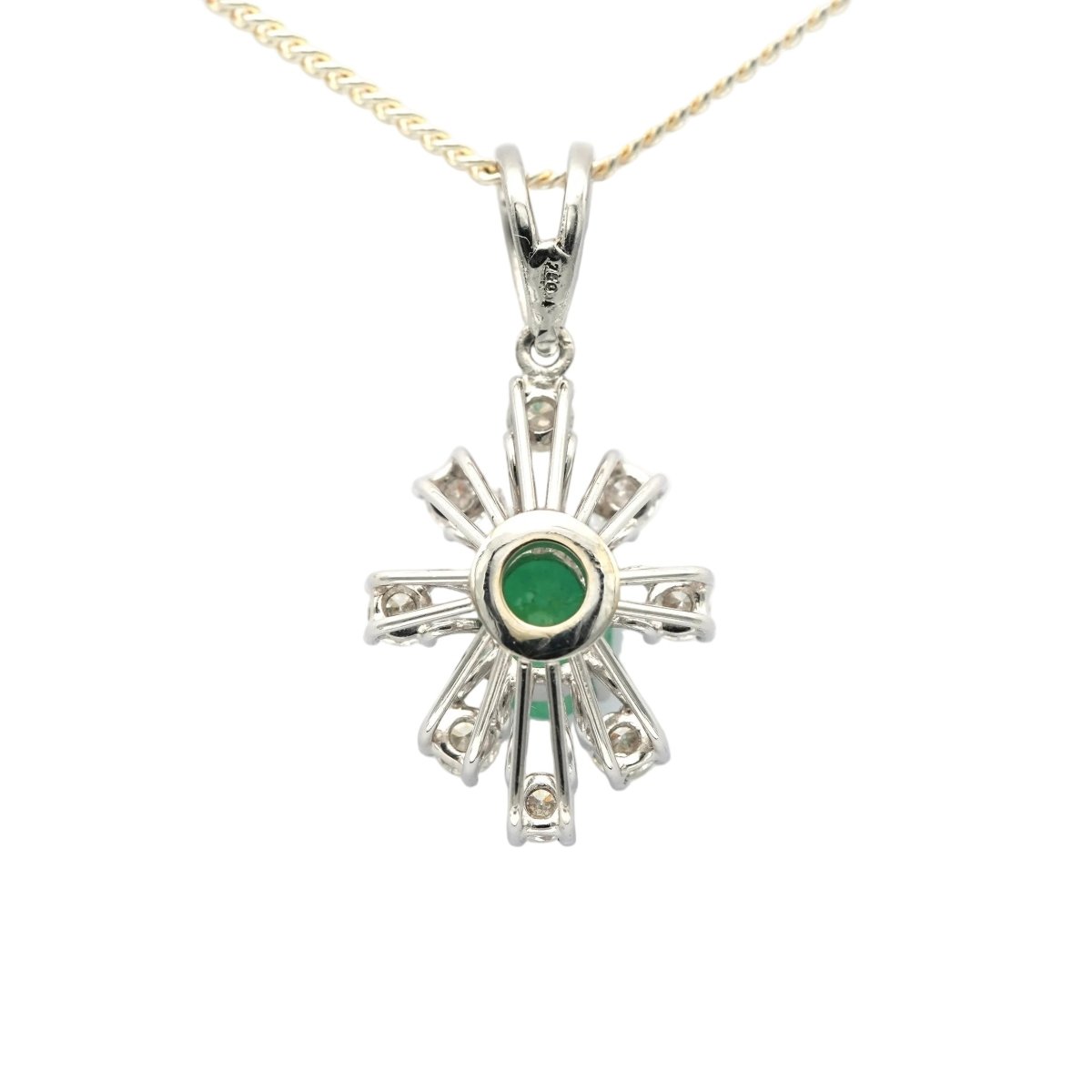 Pendentif en or blanc, émeraude et diamants - Castafiore