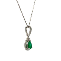 Pendentif en or blanc, émeraude et diamants - Castafiore