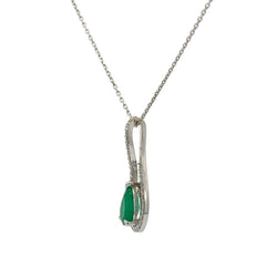 Pendentif en or blanc, émeraude et diamants - Castafiore