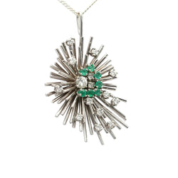 Pendentif en or blanc, émeraudes et diamants - Castafiore
