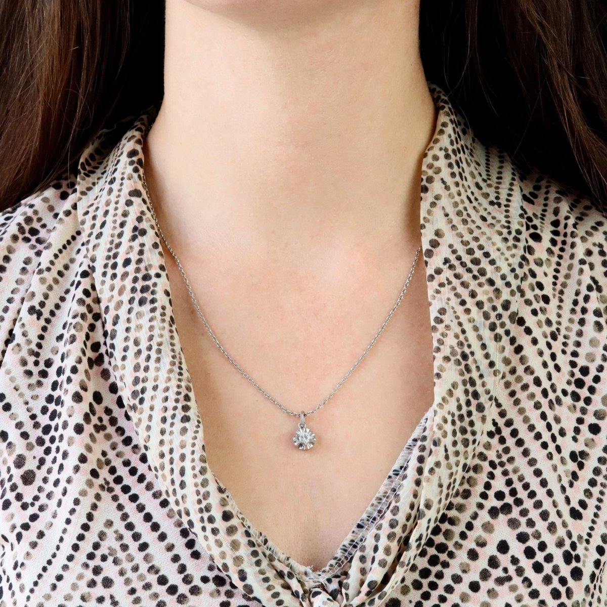 Pendentif en or blanc et diamant - Castafiore