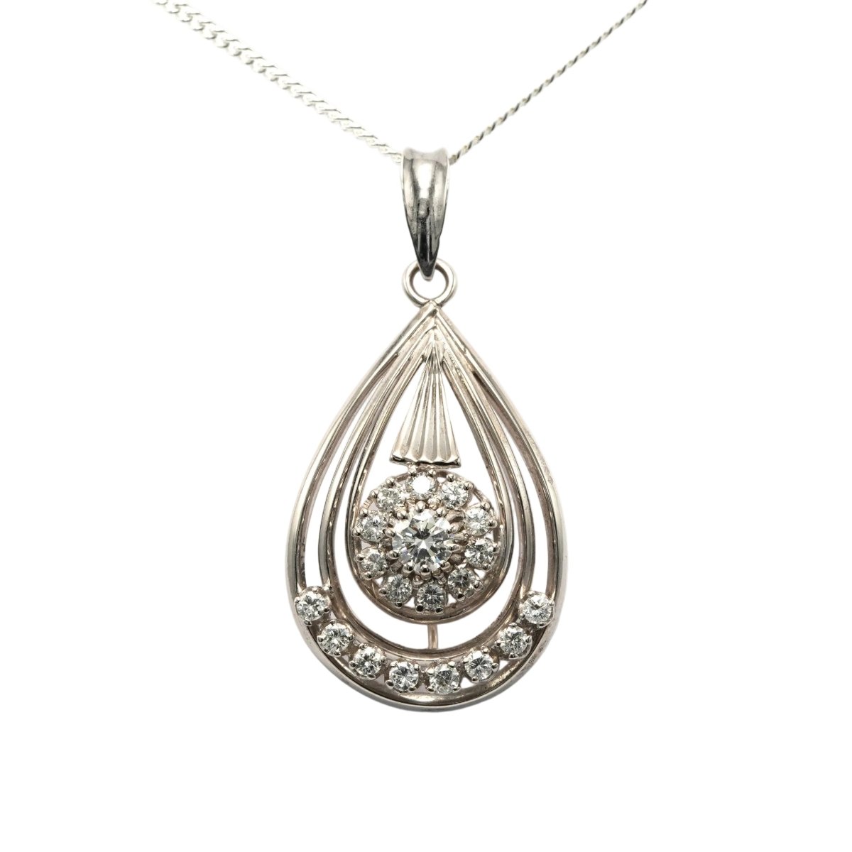 Pendentif en or blanc et diamants - Castafiore