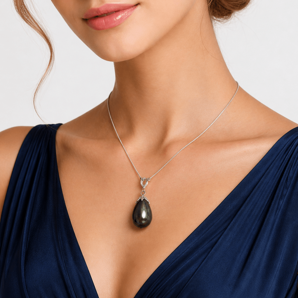 Pendentif en or blanc et perle - Castafiore